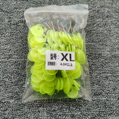 60pcs Rubber Space Bean Fishing Stoppers – 10-Group Oval Float Stopper Set for Carp & Fly Fishing