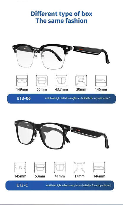 Hiwego Smart Glasses – Blue Light Filtering Polarized Lenses with Audio, Built-in Mic, Speakers, Touch & Voice Assistant for Music