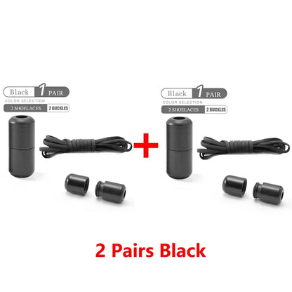 Elastic No Tie Shoelaces - Quick Lock Metal Laces for Kids & Adults Sneakers, Lazy Shoe Strings