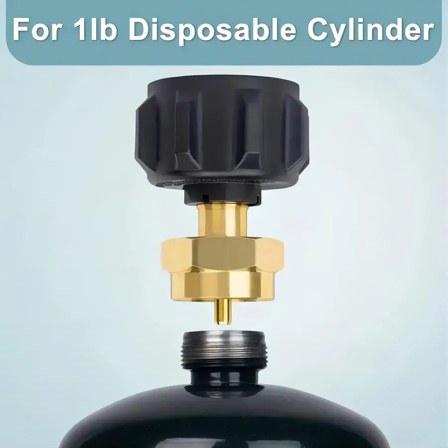 YANBIGUO Propane Refill Adapter - Solid Brass Coupler for Refilling 1lb LP Gas Cylinders from 20lb Tanks