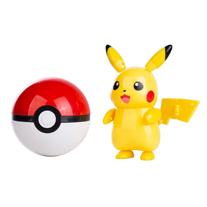 New Pokémon Action Figures – Pikachu, Charizard & Greninja Pocket Monster Poké Ball Deformation Toys for Kids Birthday Gifts