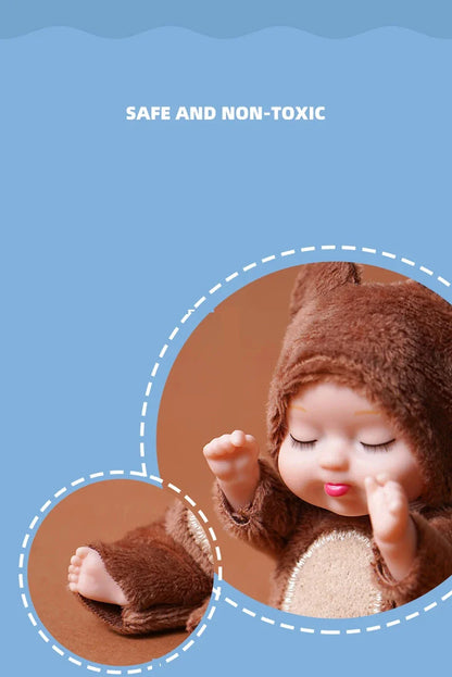 6-Piece Reborn Doll Kit – Mini Princess Sleeping Baby Dolls with Clothes & Accessories, Birthday Gift for Kids