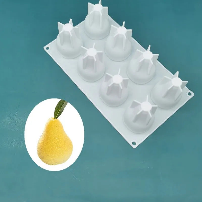 3D Fruit Shape Silicone Cake Mold — French Dessert Baking Tools for Brownies, Mousse & Pastry Decoration