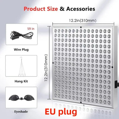 45W LED Red Light Therapy Panel – 225 LED Lamp for Anti-Aging Facial Skin Care, Body Pain Relief & Physical Therapy