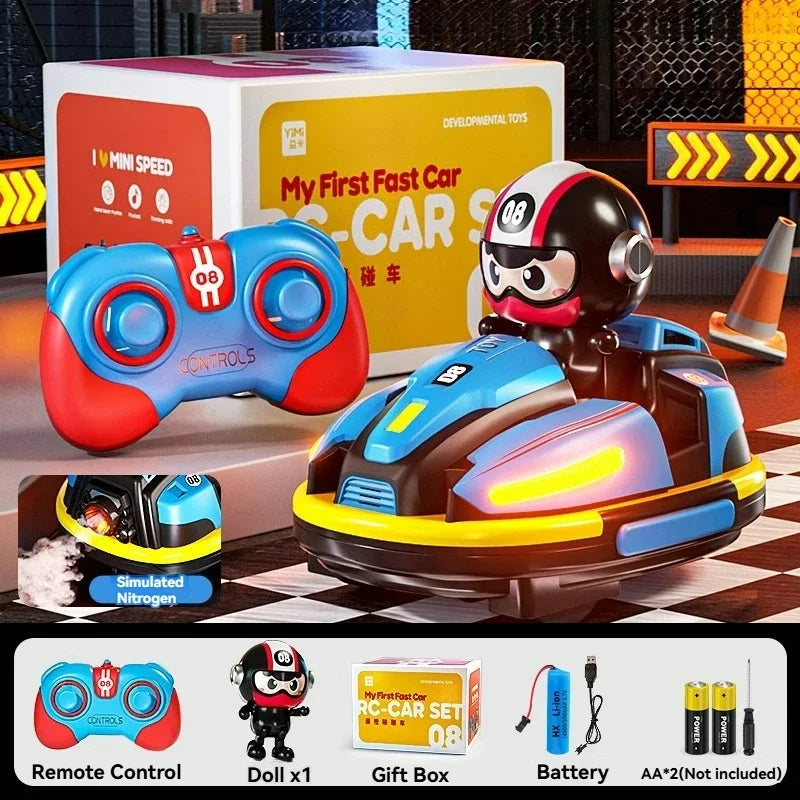 RC Battle Bumper Car Toy for Kids – Music & Light Catapult Robot Karting Game for Toddlers
