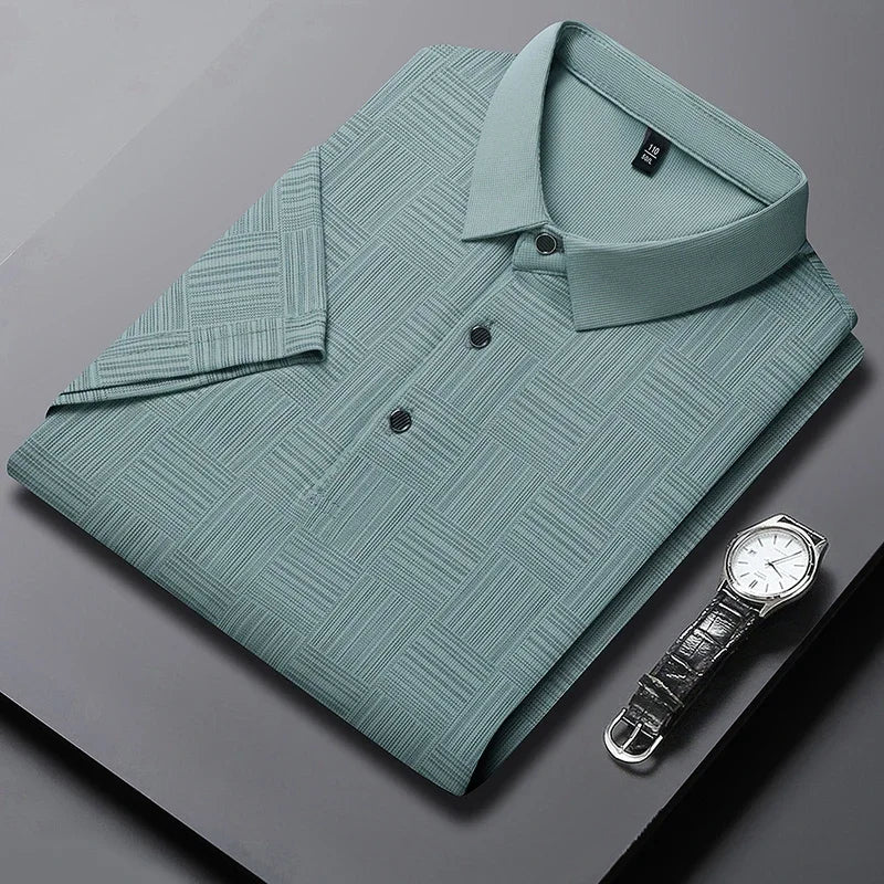 Men's Printed Business Casual Polo Shirt - 2026 Short Sleeve Breathable Fashion Top
