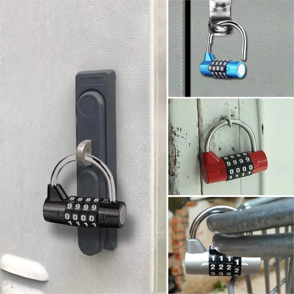 Multifunctional 4-Digit Combination Padlock – Security Lock for Gym Lockers, Luggage, Cabinets, Toolboxes, and Doors