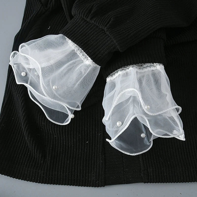 Nail Art Photography Glove - Tulle Pleated Cuff Sleeve Prop for Manicure Display & Nail Tip Showcase