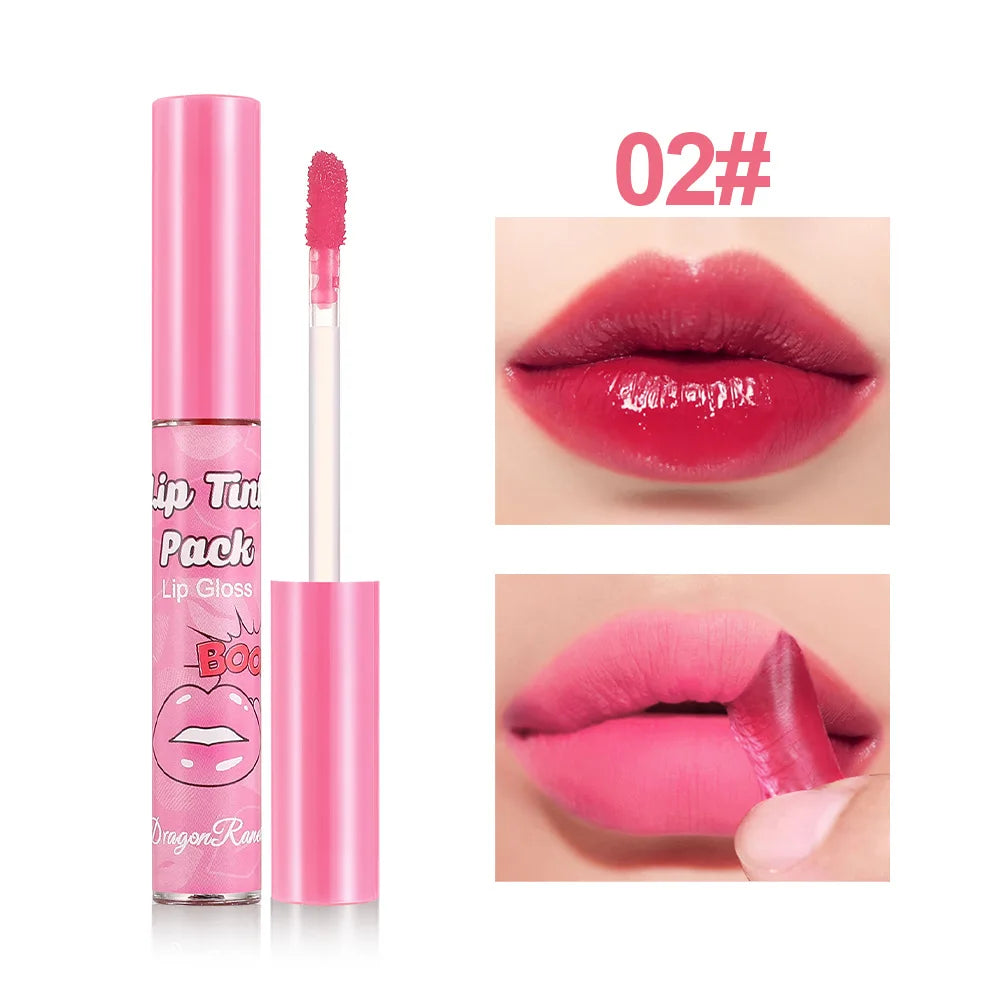 Peel-Off Waterproof Lip Gloss & Lip Stain – Long Lasting Non-Stick Matte Liquid Lipstick, Rose Tint Tattoo Effect Makeup for Bold Color Lips