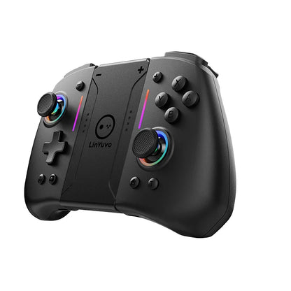LinYuvo KS42 Meteor Light Wireless Joypad — 8-Color RGB Controller for Switch/Lite/OLED with Programmable Buttons, Turbo & Vibration