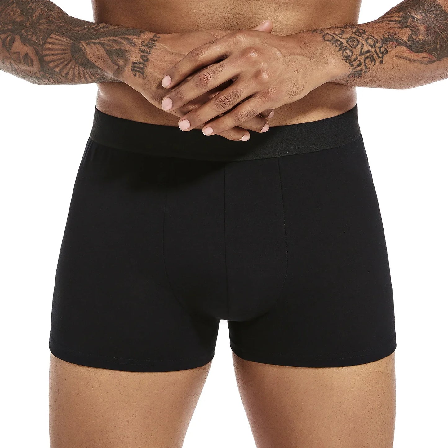 6-Pack Men's Black Boxer Shorts – Soft, Breathable Underwear for Comfort