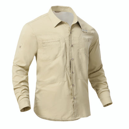 Men's UPF 50+ Fishing Shirt – Lightweight Long Sleeve Sun Protection Shirt with Breathable Mesh Back