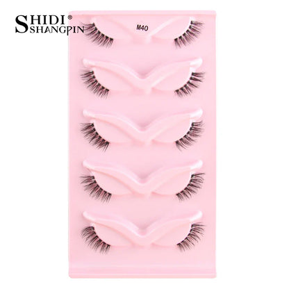 SHIDISHANGPIN 3D Half Cat Eye Lashes – Natural Winged Fox Faux Mink Eyelashes for Makeup