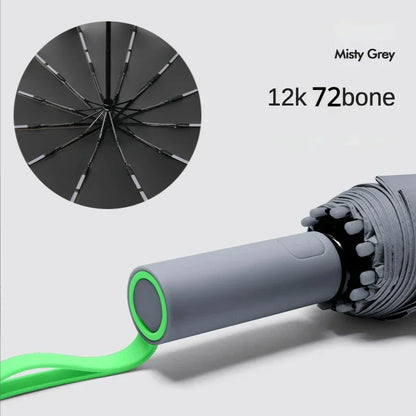 Super Strong Windproof Automatic Umbrella – 72-Rib Large Folding Rain Umbrella with UV Sun Protection for Men & Women