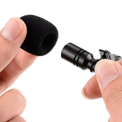 Portable USB Lavalier Microphone - 1.5M Clip-On Condenser Lapel Mic with USB, 3.5mm & Type-C Compatibility