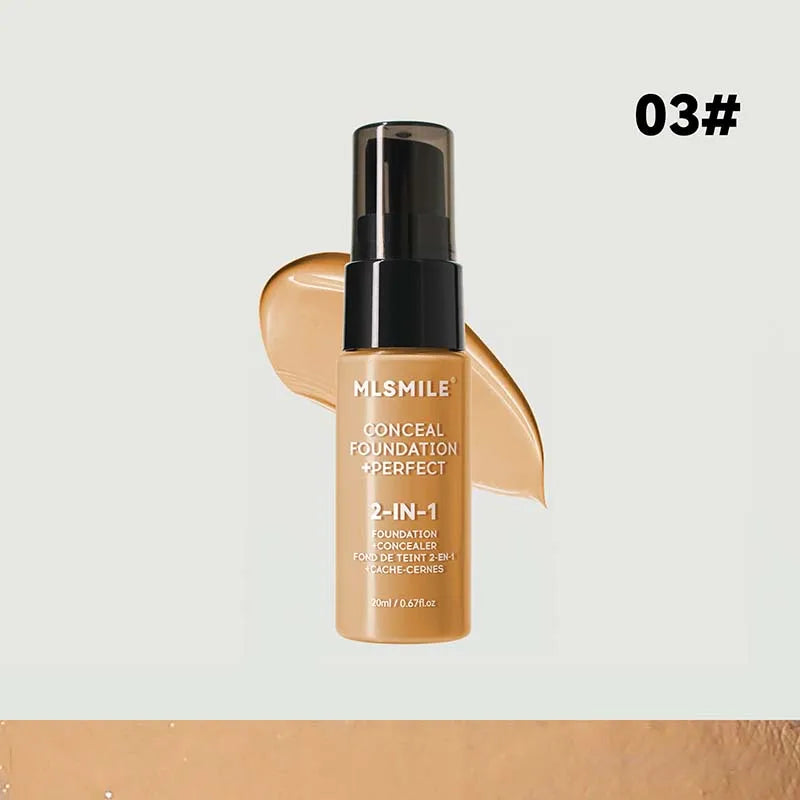 Oil-Control Matte Face Foundation Cream - Waterproof Full Coverage BB Cream Concealer for Long-Lasting Makeup