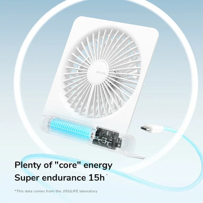 JISULIFE Mini Portable Fan - USB Rechargeable Quiet Foldable Desktop & Hanging Cooling Fan