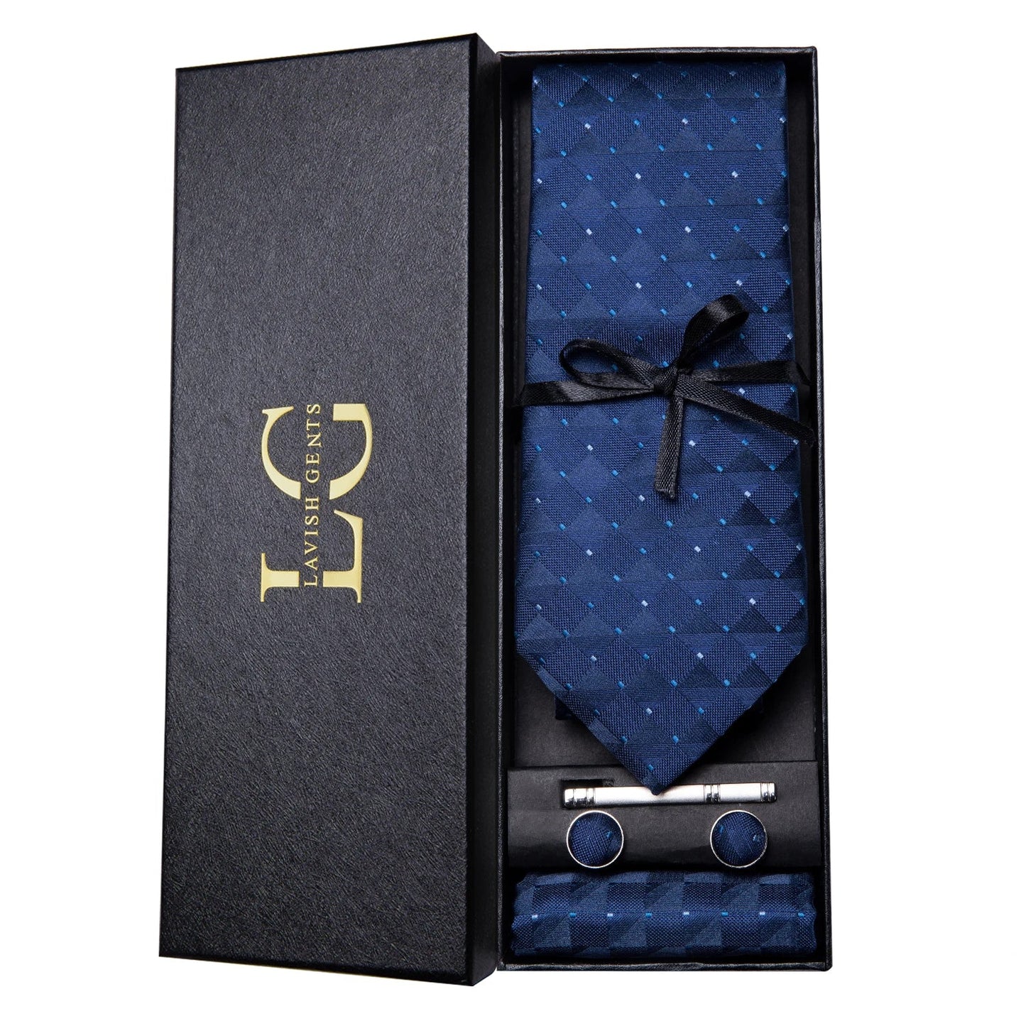 Hi-Tie Luxury Paisley Teal Green Tie Set - Men’s Classic Necktie with Handkerchief & Cufflinks Gift Box for Wedding & Formal Wear
