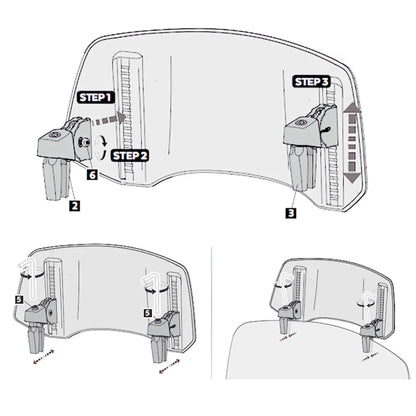Universal Motorcycle Windshield Extension - Adjustable Clamp-On Windscreen Spoiler Deflector for All Bikes