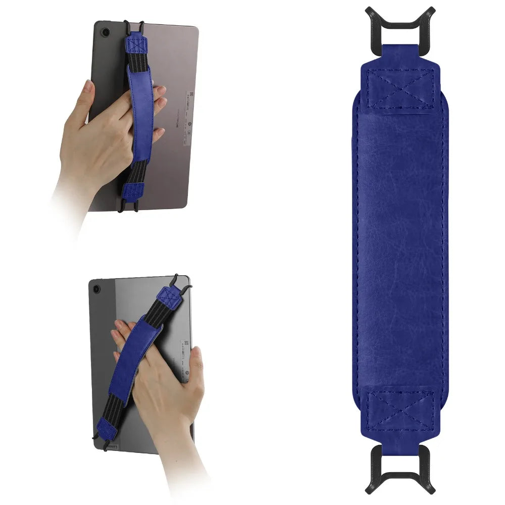 Leather Tablet Hand Strap - Universal Anti-Slip Anti-Drop EReader Holder for Kindle iPad Kobo Lenovo Sony & More
