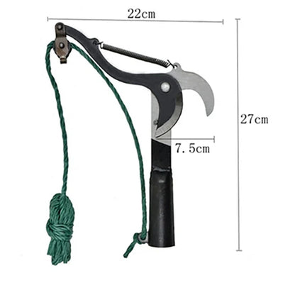 High-Altitude Extension Lopper Branch Scissors - Extendable Fruit Tree Pruning Saw Cutter Garden Trimmer Tool with Rope