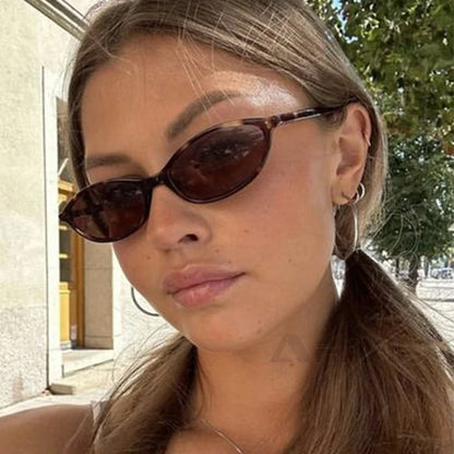 Sexy Small Oval Women's Sunglasses 2024 – New Fashion Black & Brown Summer Shades, Trendy Unique Eyewear for Men & Women