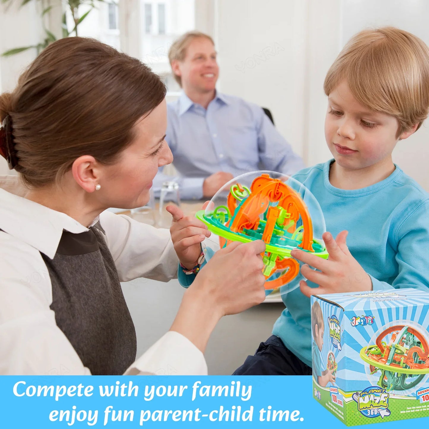 3D Puzzle Ball Maze Game - Steel Track Brain Teaser Toy with 100 Obstacles for Kids Birthday Gift