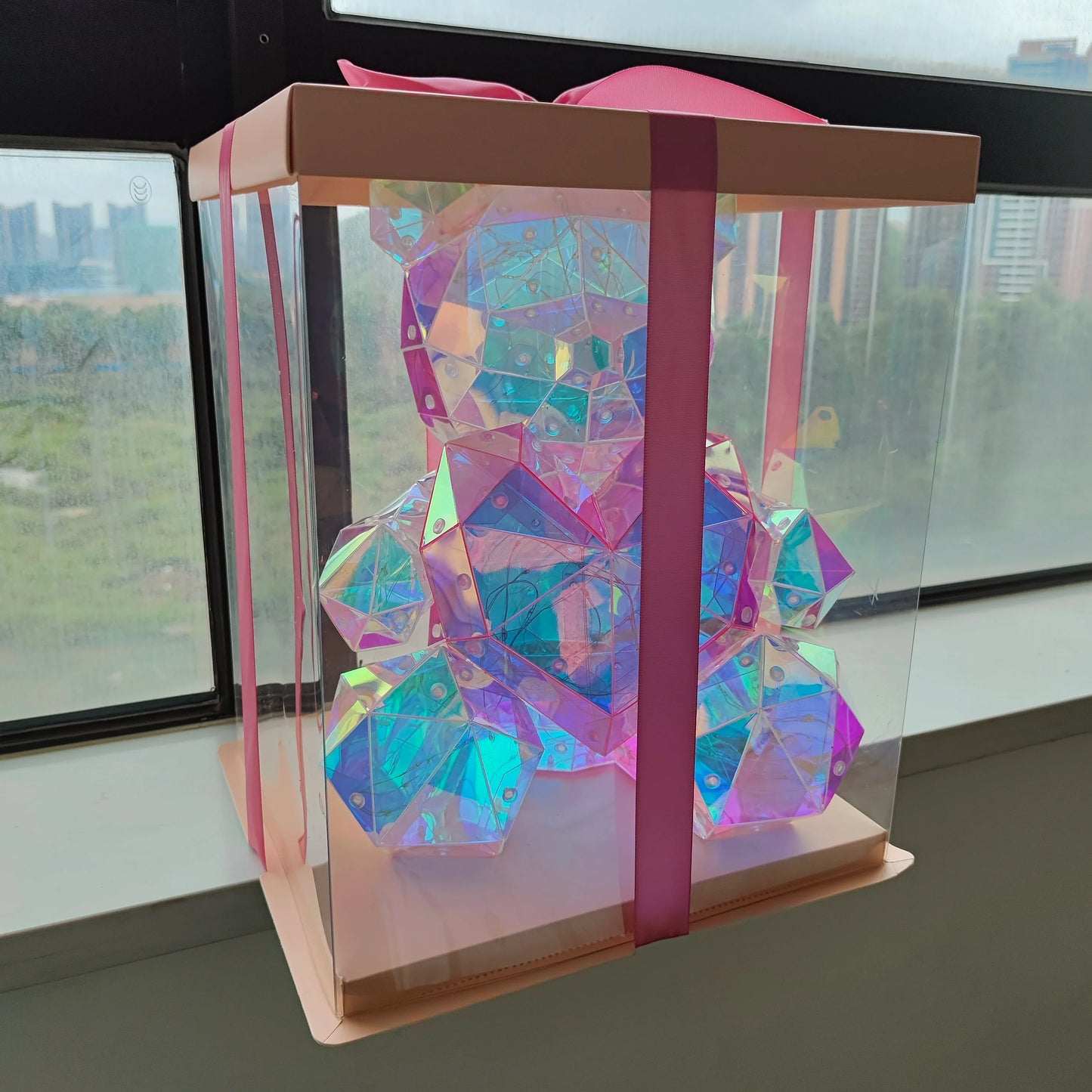 30cm Teddy Bear LED Gift Lamp – Colorful Romantic Light for Girls’ Birthday & Valentine’s
