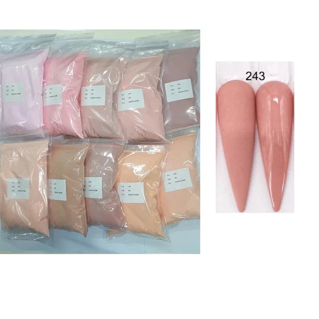 50g/100g Nude Nail Acrylic Powder Bulk Set – 4-in-1 Solid Crystal Extension, Dipping & Engraving Nail Art Monomer Wholesale