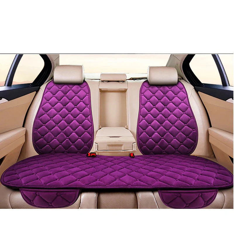 Universal Winter Warm Car Seat Cover Protector Set – 3-Piece Rear Seat Cushion Auto Interior Protection for Cars, SUVs & Vans