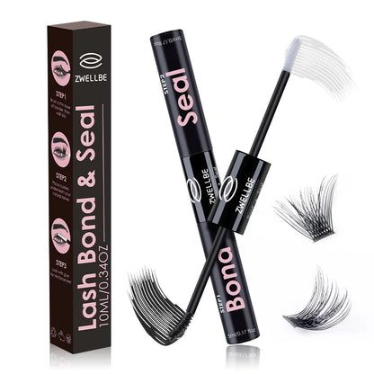 Lash Bond, Seal, and Remover Kit – Waterproof Cluster Eyelash Glue, Strong Hold, Fast Removal for DIY Extensions