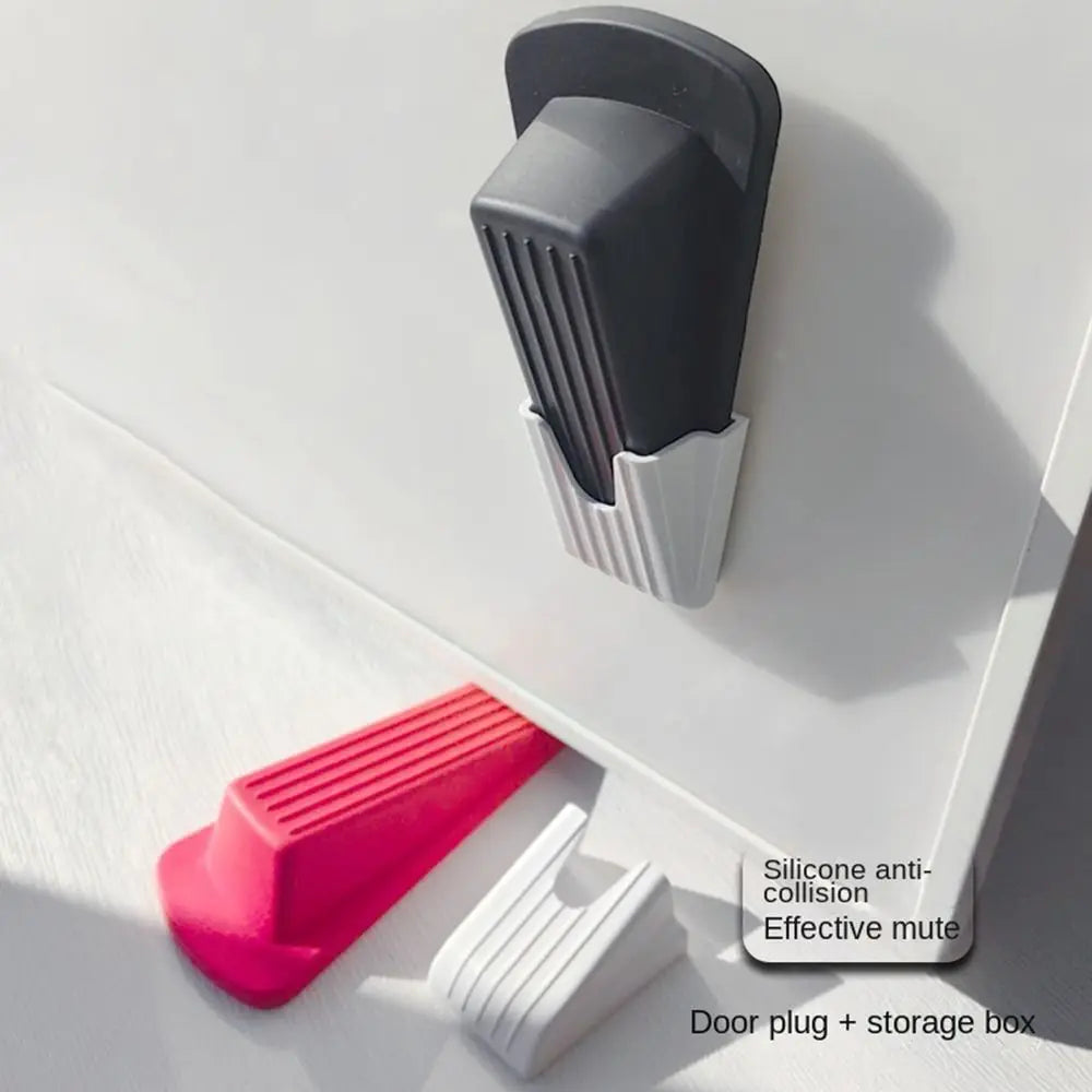 Silicone Door Stopper – Self-Adhesive Strong Suction Wall Protector – Hidden, Mute Anti-Collision Floor Holder ( 12.4 x 12.4 x 3.5 cm )