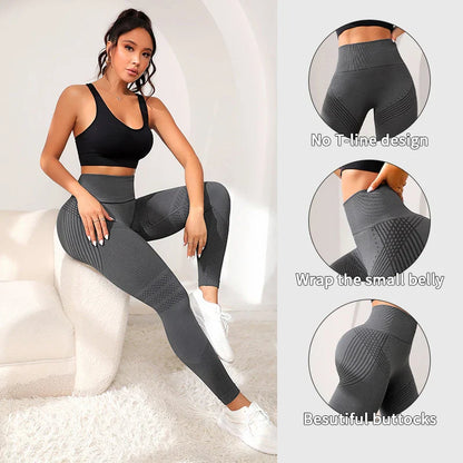 High-Waisted Sports Pants for Women – Elastic Fitness & Yoga Pants with Butt Lifting Sexy Lines