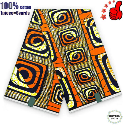African Real Wax Fabric - High Quality 100% Cotton Ankara Pagne for Women’s Dresses