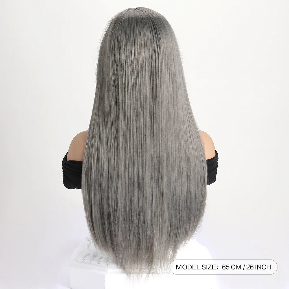 26" Long Straight Synthetic Wig for Women – Colorful Fashion Wig for Daily Wear, Halloween Costume, Party & Cosplay