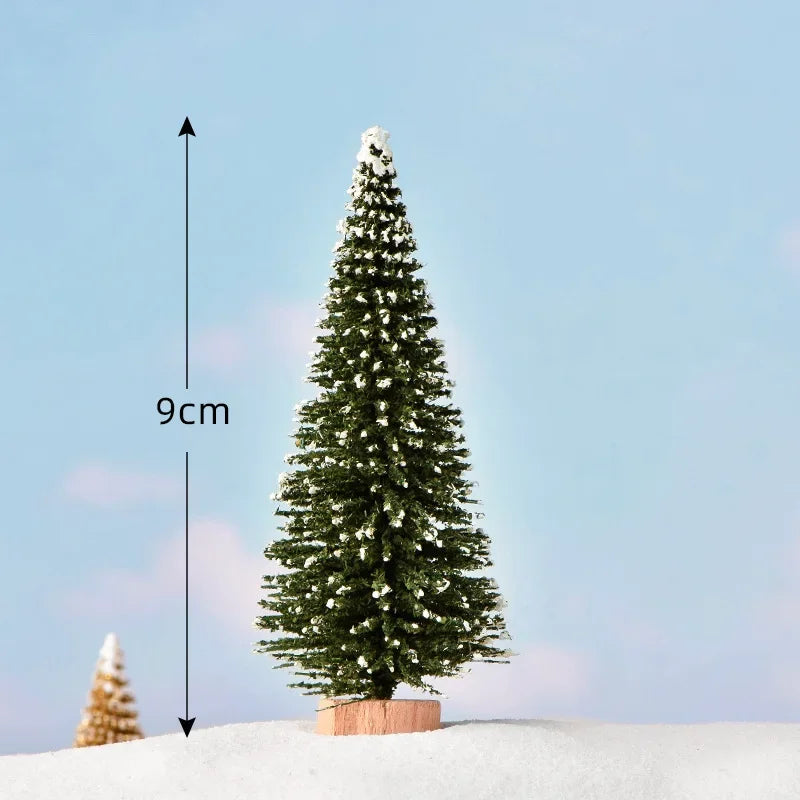 Mini Artificial Christmas Tree Figurine — Sisal, Silk & Cedar Pine for Fairy Garden, Micro Landscape & New Year Decor