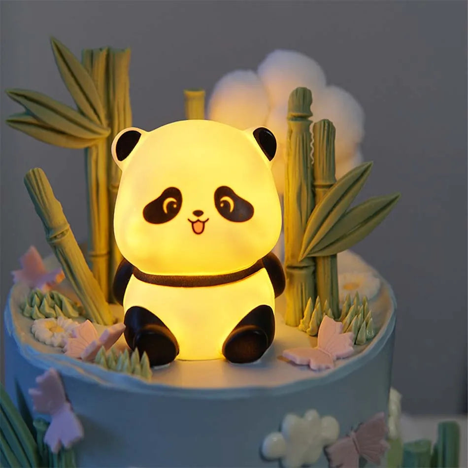 Panda LED Night Light - Cute Plastic Bedside Lamp for Kids, Bedroom & Living Room Decor
