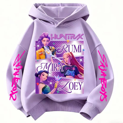 KPop Demon Hunters Huntrix Hoodie – Kids Fashion Sweatshirt for Girls & Boys, Spring Autumn Casual Tops
