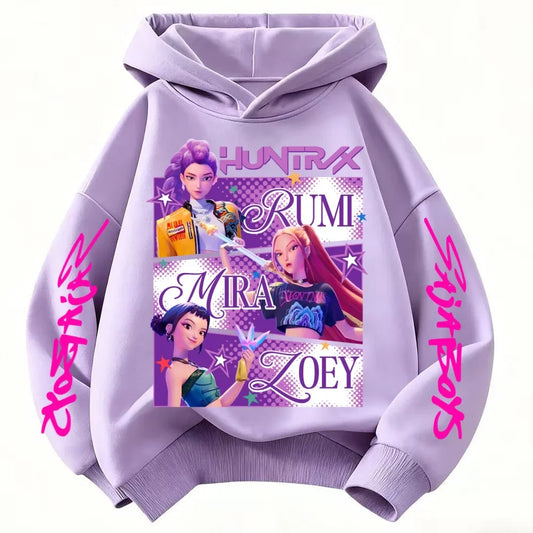 KPop Demon Hunters Huntrix Hoodie – Kids Fashion Sweatshirt for Girls & Boys, Spring Autumn Casual Tops