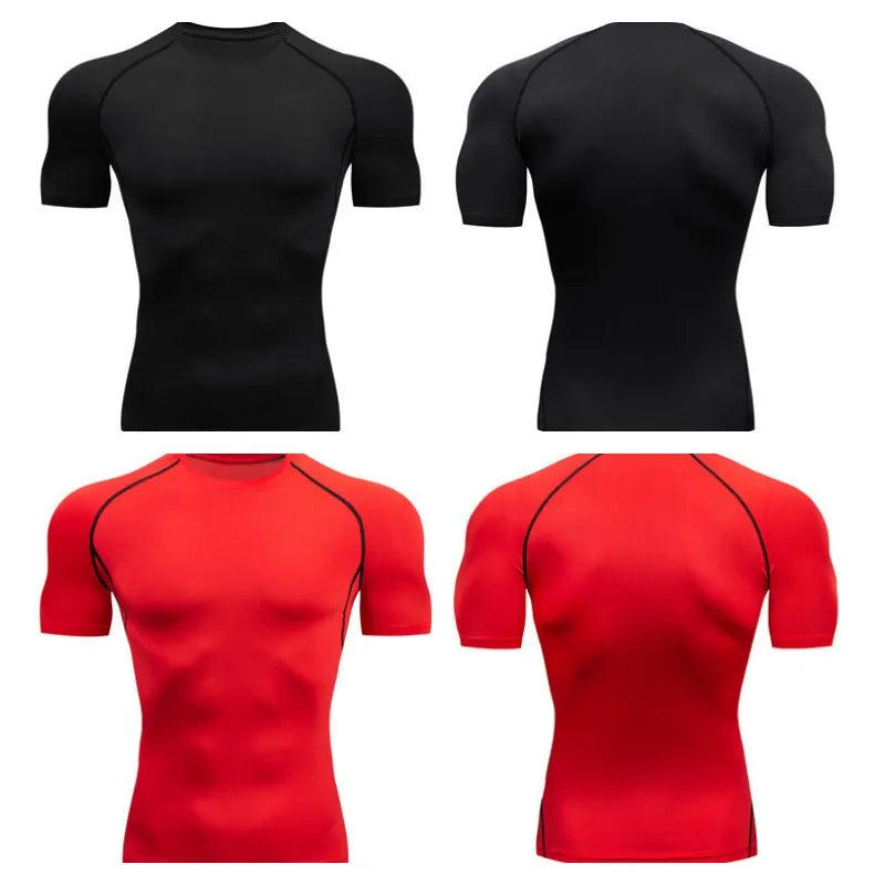 Men's Compression Running Shirt - Short Sleeve Quick Dry Fitness Training T-Shirt Gym Sportswear Top
