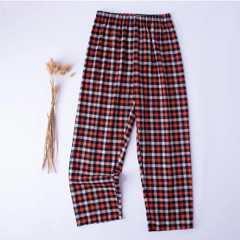 Men’s Plaid Pajama Pants - Soft Breathable Casual Lounge Trousers for Sleepwear & Nightwear