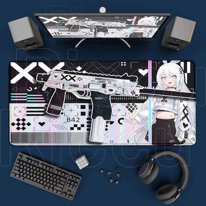 Cartoon Pink CSGO Gamer Mouse Pad – 400x900mm Anti-Slip Rubber Desk Mat for Keyboard & Gaming Accessories