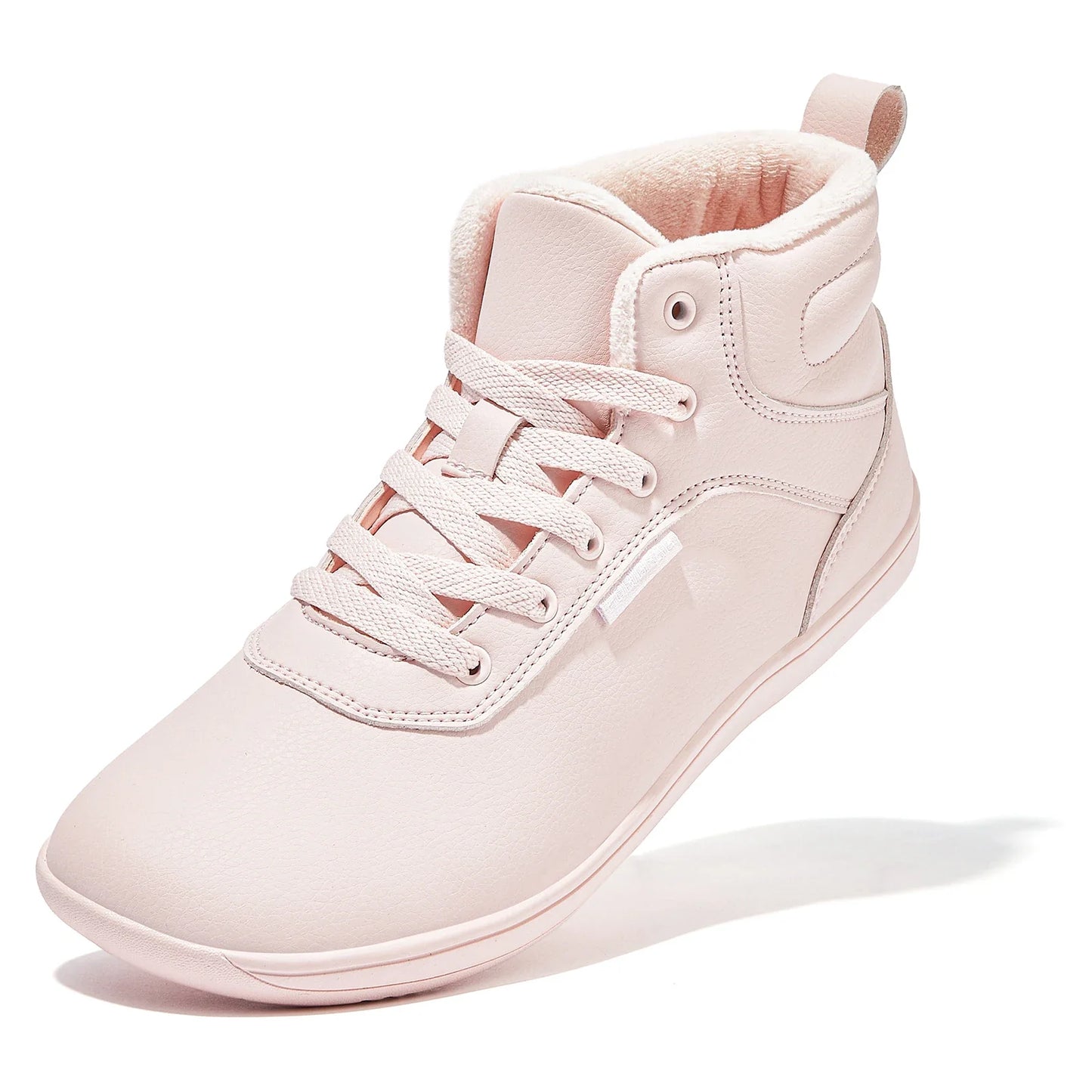 HOBIBEAR Unisex Winter Barefoot Shoes – Wide Toe Box Faux Fur Lined Ankle Sneakers for Women & Men, Artificial Leather Lace-Up