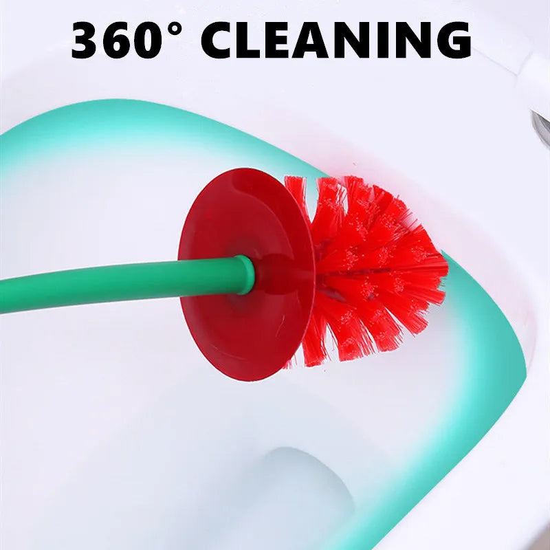 Cherry Shape Toilet Brush Set - Creative Lavatory Cleaning Brush with Decorative Holder for Bathroom