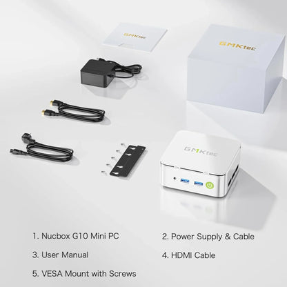 GMKtec G10 Mini PC – AMD Ryzen 5 3500U Desktop, 2.5GbE LAN, WiFi 5, Type-C, Triple 4K Display
