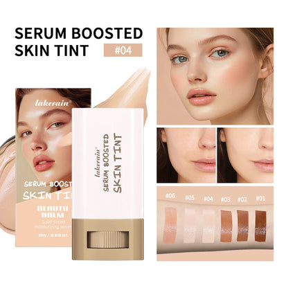 Balm Serum Skin Tint – Silky Texture, Moisturizing Coverage & Plumping Stick Foundation for Even Skin Tone, Travel-Friendly