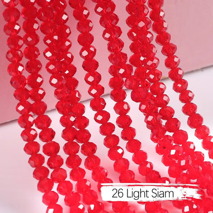 Austria Crystal Rondelle Beads - 2mm/4mm/6mm/8mm Faceted Glass Spacer Beads for DIY Jewelry & Bracelet Making