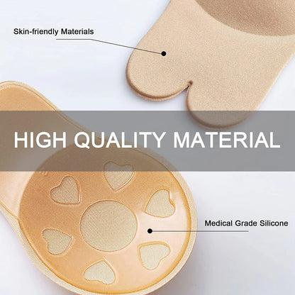 Women’s Push-Up Adhesive Bra – Strapless Silicone Bra, Reusable Breast Lift Tape & Nipple Covers