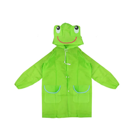 Kids Cartoon Raincoat - Animal Style Waterproof Rainwear for Children with Folding Design