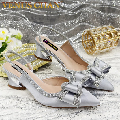 Elegant African High Heel Sandals - Chain Decor Wedding Pumps for Women’s Party & Formal Wear